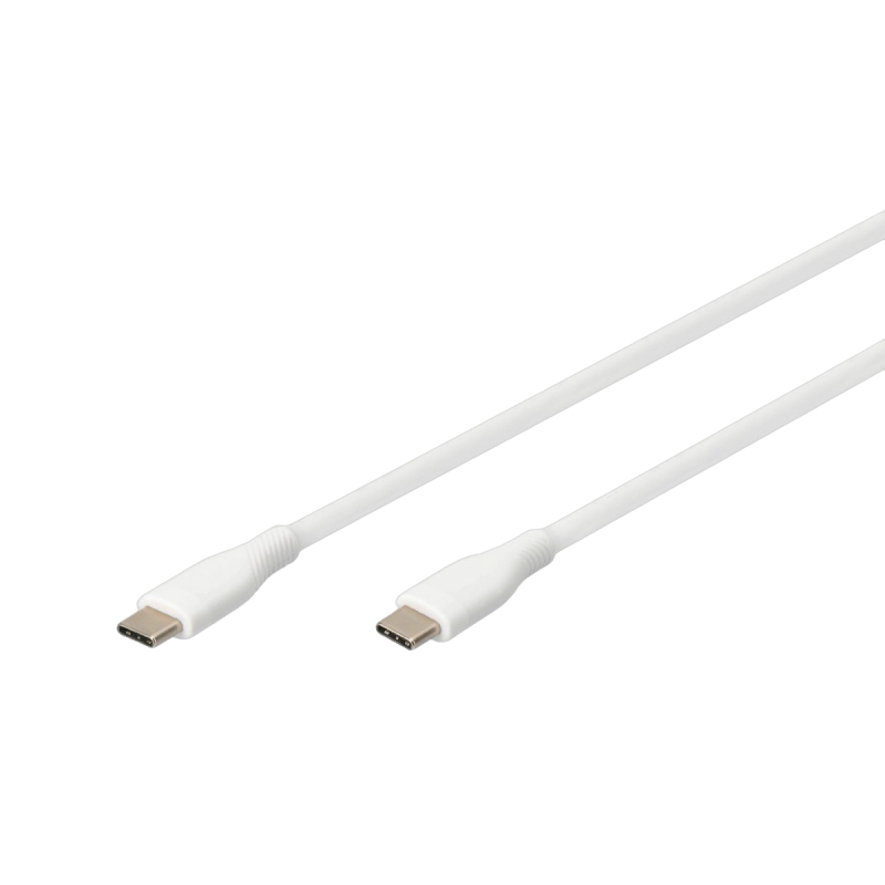 Kabel zasilający Digitus USB-C 2m silikonowy 60W biały szybkie ładowanie Kabel zasilający Digitus USB-C 2m silikonowy 60W biały szybkie ładowanie