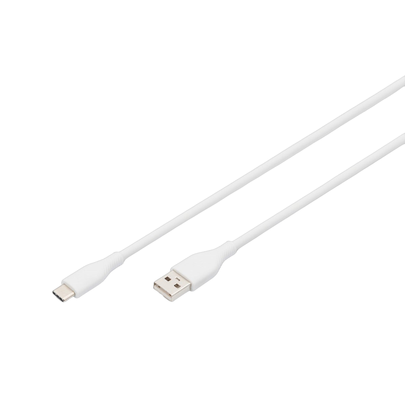 Kabel zasilający USB-A do USB-C 1m silikonowy 60W biały Kabel zasilający USB-A do USB-C 1m silikonowy 60W biały