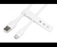 Kabel zasilający USB-A do USB-C 1m silikonowy 60W biały Kabel zasilający USB-A do USB-C 1m silikonowy 60W biały