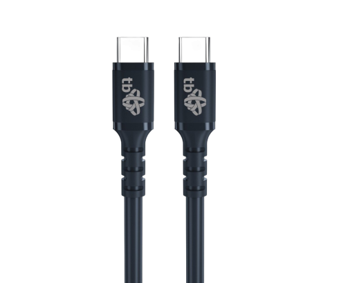 TB Kabel USB C - USB C 60W żelowy 1m czarny elastyczny