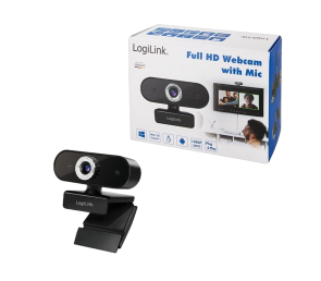 Kamera internetowa LogiLink Full HD z mikrofonem 1080p USB czarna