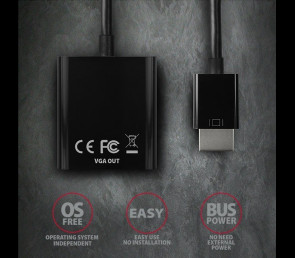 Adapter AXAGON RVH-VGN HDMI do VGA Full HD 1920x1200 aktywny