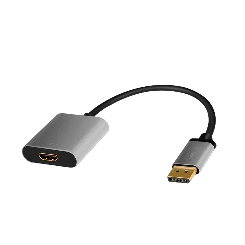 Adapter DisplayPort do HDMI 4K 60Hz aluminiowy 0,15m ekranowany Adapter DisplayPort do HDMI 4K 60Hz aluminiowy 0,15m ekranowany