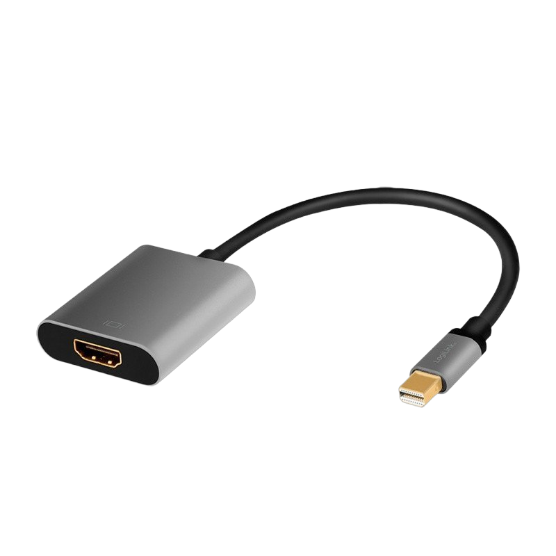 Adapter mDP do HDMI 4K 60Hz aluminiowy 0.15m uniwersalny LogiLink Adapter mDP do HDMI 4K 60Hz aluminiowy 0.15m uniwersalny LogiLink
