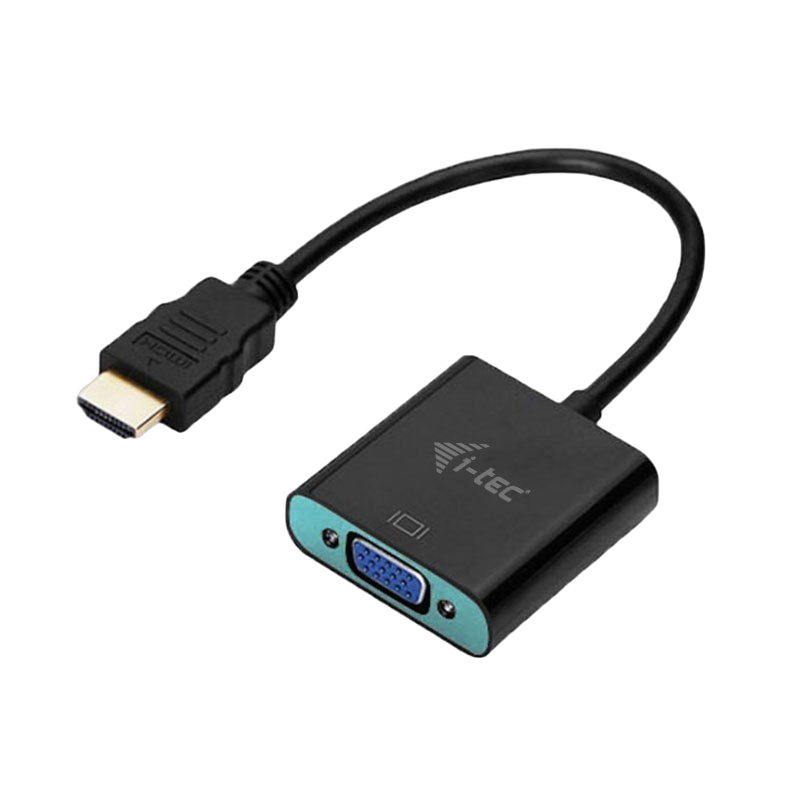 I-tec Adapter kablowy HDMI do VGA czarny 15 cm z obsługą 1080p I-tec Adapter kablowy HDMI do VGA czarny 15 cm z obsługą 1080p