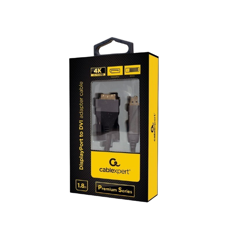 Kabel Gembird DisplayPort do DVI 1.8m czarny oplot wideo Kabel Gembird DisplayPort do DVI 1.8m czarny oplot wideo