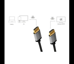 Kabel HDMI 4K LogiLink 3m aluminium czarny wysoka jakość