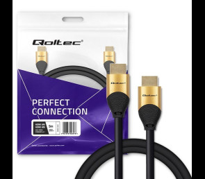 Kabel HDMI v2.1 Ultra High Speed 8K 60Hz 5m Qoltec złoty