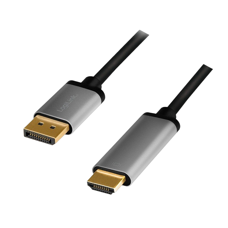 Kabel LogiLink DisplayPort do HDMI 4K 60Hz aluminiowy 2m Kabel LogiLink DisplayPort do HDMI 4K 60Hz aluminiowy 2m