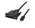 Kabel USB-C do DVI 3m wideo czarny LogiLink Kabel USB-C do DVI 3m wideo czarny LogiLink