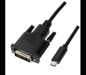 Kabel USB-C do DVI 3m wideo czarny LogiLink