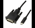 Kabel USB-C do DVI 3m wideo czarny LogiLink Kabel USB-C do DVI 3m wideo czarny LogiLink