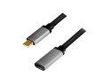 Kabel USB-C M/F 4K 60Hz aluminiowy 0.5m do wideo Kabel USB-C M/F 4K 60Hz aluminiowy 0.5m do wideo