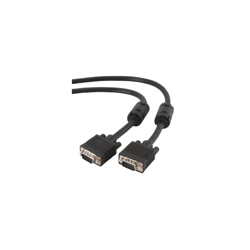 Kabel VGA 10m czarny D-Sub 15 pin z ferrytowym rdzeniem Kabel VGA 10m czarny D-Sub 15 pin z ferrytowym rdzeniem