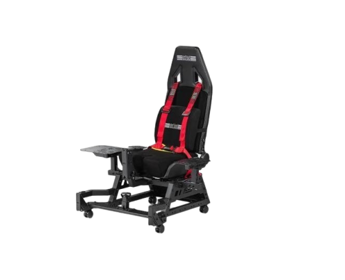 Fotel Flight Seat Pro czarny czerwony ergonomiczny fotel dla pilotów
