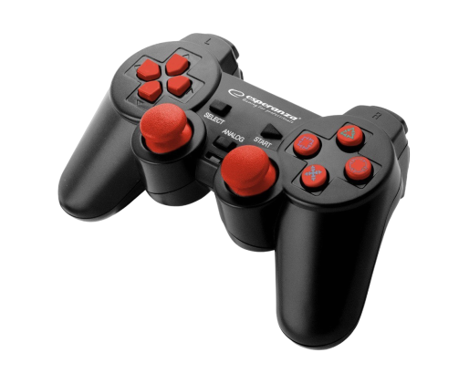 Gamepad Esperanza PS3 PC USB Trooper czarno czerwony ergonomiczny z wibracjami