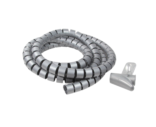Opaska spiralna do kabli LogiLink 2,5m 25mm srebrna z narzędziem