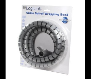 Opaska spiralna do kabli LogiLink 2,5m 25mm srebrna z narzędziem