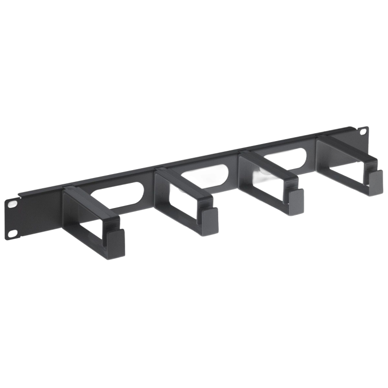 Organizer kabli 1U 4x67mm czarny do szafki 19 cali Organizer kabli 1U 4x67mm czarny do szafki 19 cali