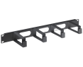 Organizer kabli 1U 4x67mm czarny do szafki 19 cali Organizer kabli 1U 4x67mm czarny do szafki 19 cali