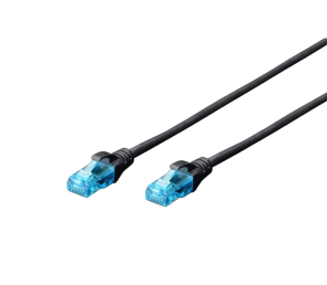 Digitus Patch cord U/UTP kat.5e 5m czarny do sieci komputerowej