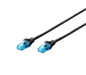 Kabel Digitus Patch cord U/UTP kat.5e 2m czarny do sieci lokalnej