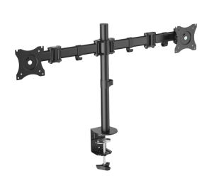 Stojak biurkowy Digitus podwójny 2xLCD max 27'' obrotowy 360° czarny