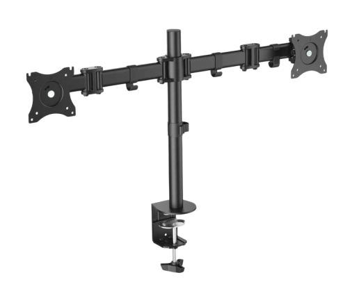 Stojak biurkowy Digitus podwójny 2xLCD max 27'' obrotowy 360° czarny