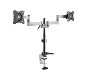 Uchwyt do monitora LogiLink 2x 13-27 cali max 16kg biurkowy aluminiowy szary