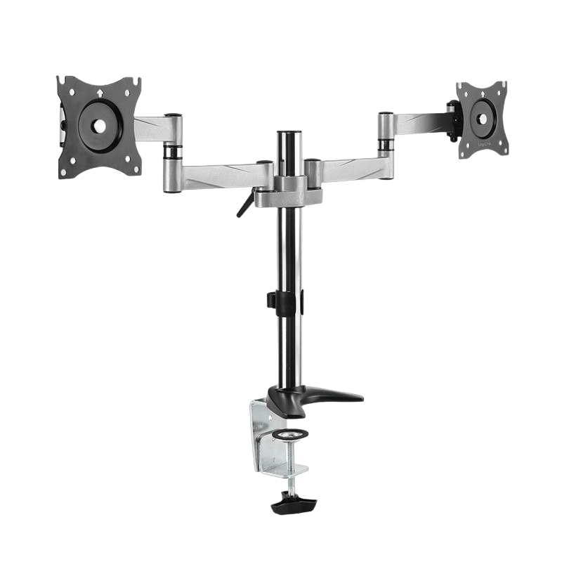Uchwyt do monitora LogiLink 2x 13-27 cali max 16kg biurkowy aluminiowy szary Uchwyt do monitora LogiLink 2x 13-27 cali max 16kg biurkowy aluminiowy szary