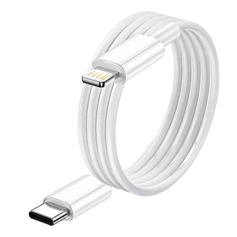 Kabel do ładowania iPhone iPad USB-C Lightning 1m transfer danych biały Kabel do ładowania iPhone iPad USB-C Lightning 1m transfer danych biały
