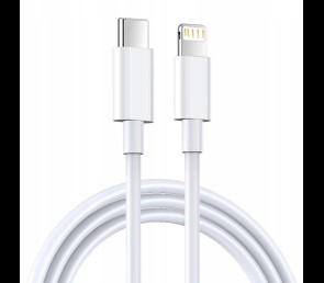 Kabel do ładowania iPhone iPad USB-C Lightning 1m transfer danych biały