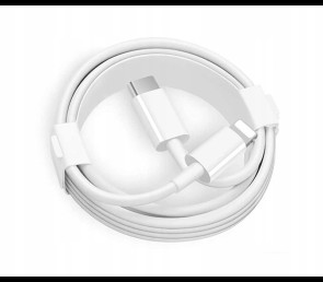 Kabel do ładowania iPhone iPad USB-C Lightning 1m transfer danych biały