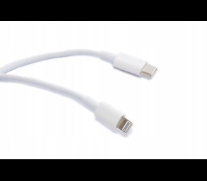 Kabel do ładowania iPhone iPad USB-C Lightning 1m transfer danych biały