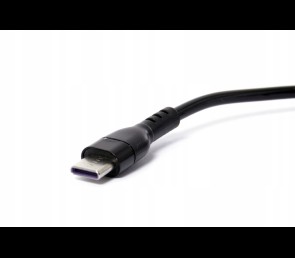 Kabel do ładowania smartfona tabletu USB USB-C czarny spiralny sprężynowy