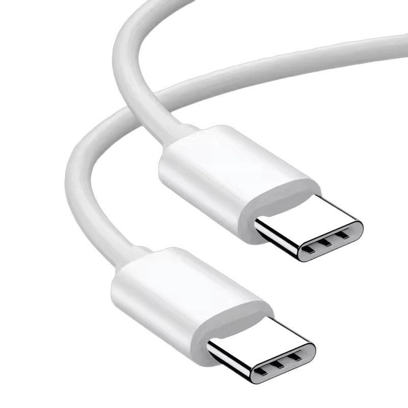 Kabel do ładowania smartfona tabletu USB-C USB-C 1m biały transfer danych Kabel do ładowania smartfona tabletu USB-C USB-C 1m biały transfer danych