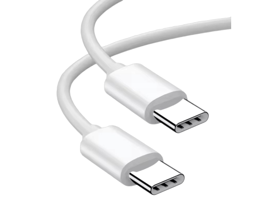 Kabel do ładowania smartfona tabletu USB-C USB-C 1m biały transfer danych