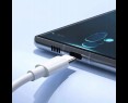 Kabel do ładowania smartfona tabletu USB-C USB-C 1m biały transfer danych Kabel do ładowania smartfona tabletu USB-C USB-C 1m biały transfer danych