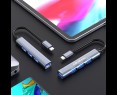 HUB adapter Qoltec USB-C 3.1 4w1 szybki z 3x USB 2.0 grafitowy HUB adapter Qoltec USB-C 3.1 4w1 szybki z 3x USB 2.0 grafitowy