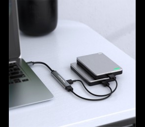 HUB adapter Qoltec USB-C 3.1 4w1 szybki z 3x USB 2.0 grafitowy