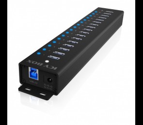 Hub IcyBox IB-HUB1717 17 portowy USB 3.2 Gen 1 z zasilaczem 96W