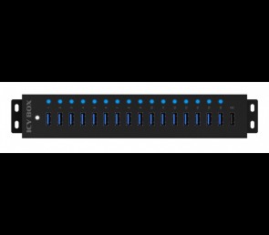 Hub IcyBox IB-HUB1717 17 portowy USB 3.2 Gen 1 z zasilaczem 96W