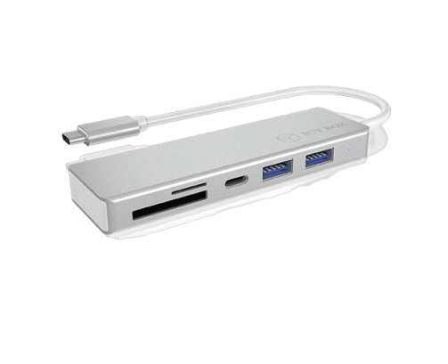 HUB USB IcyBox 3.0 typu C z 3 portami i czytnikiem kart pamięci