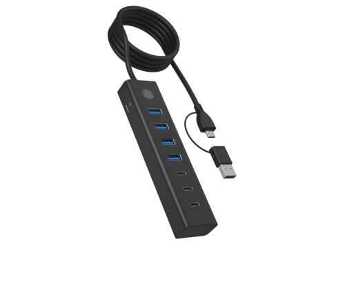 IcyBox Hub IB-HUB1737-C3 7-Port USB 3.2 Gen 1 z Type-C i Type-A