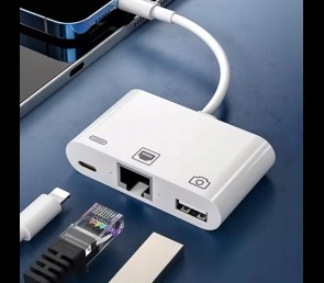 Kabel adapter przejściówka USB-C - RJ-45 LAN USB USB-C do smartfona laptopa