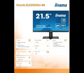 Monitor IIYAMA ProLite XU2292HSU-B6 21.5 FHD 100Hz IPS FreeSync