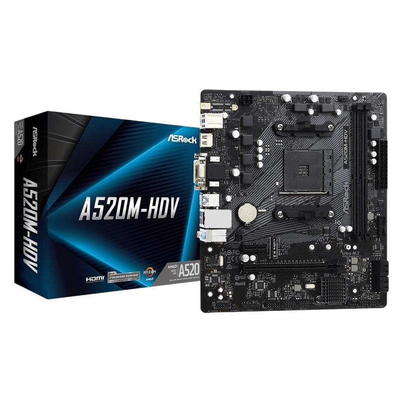 Płyta główna ASRock A520M-HDV AM4 mATX z HDMI 2DDR4 Płyta główna ASRock A520M-HDV AM4 mATX z HDMI 2DDR4