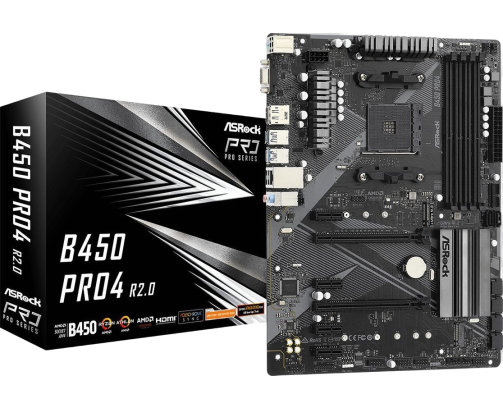 Płyta główna ASRock B450 PRO4 R2.0 AM4 4DDR4 ATX z RGB i USB3.2