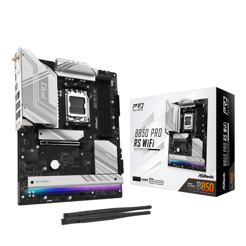 Płyta główna ASRock B850 PRO RS WIFI ATX DDR5 z łącznością WiFi 6E Płyta główna ASRock B850 PRO RS WIFI ATX DDR5 z łącznością WiFi 6E