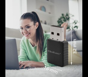 Adapter WiFi Qoltec Mini 1300Mbps USB 3.0 szybki bezprzewodowy
